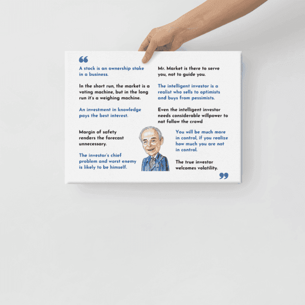 Canvas Print with Ben Graham Top 10 quotes and caricature - Image 8